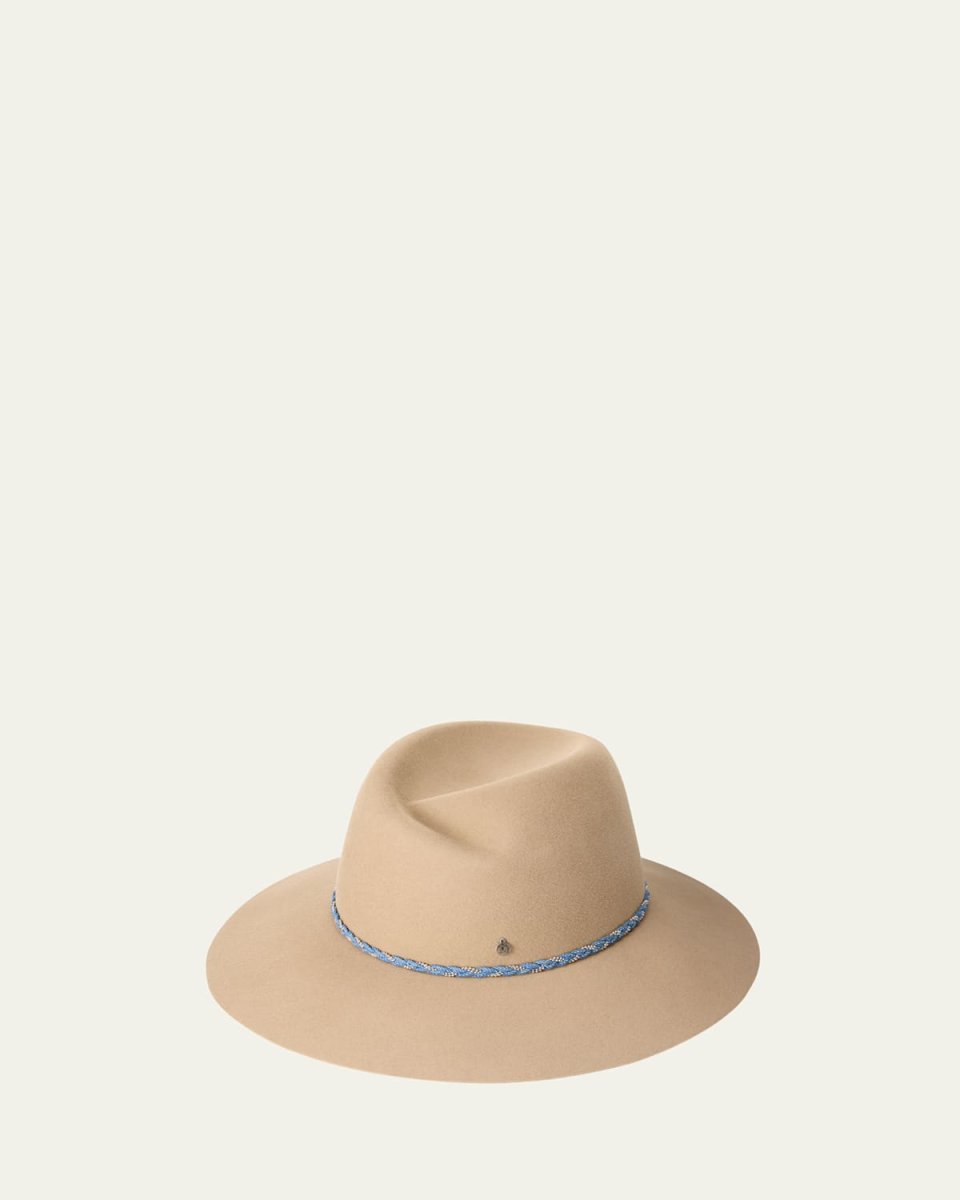 Virginie Braided Denim Wool Felt Fedora Hat